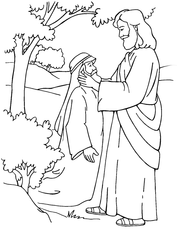 drawing of Jesus healing a deaf man