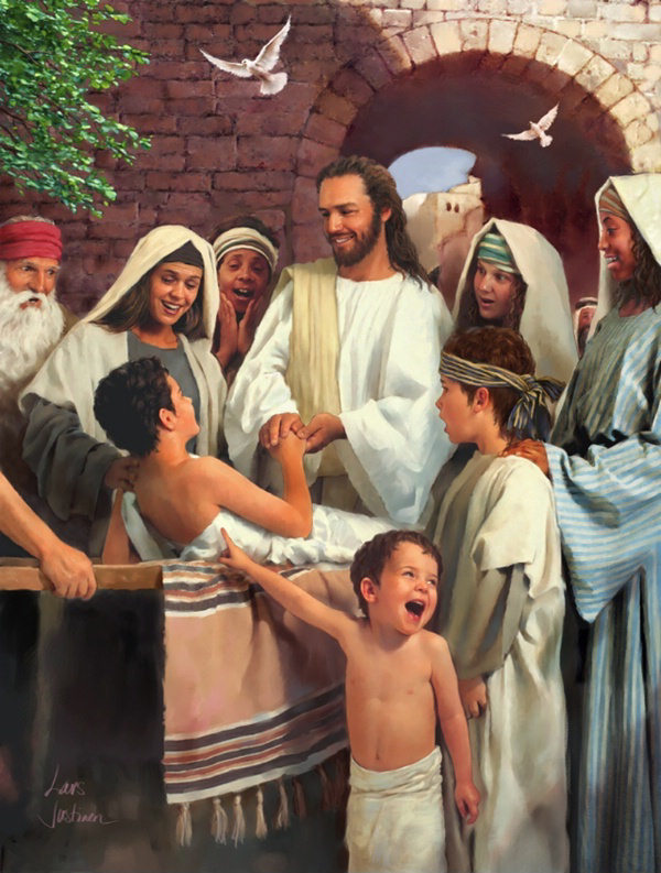 Jesus healing a little boy