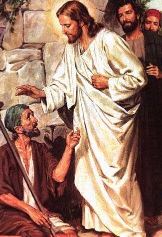 Jesus healing a crippled man