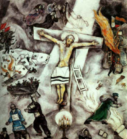 beautiful impressionist painting of Jesus on the cross