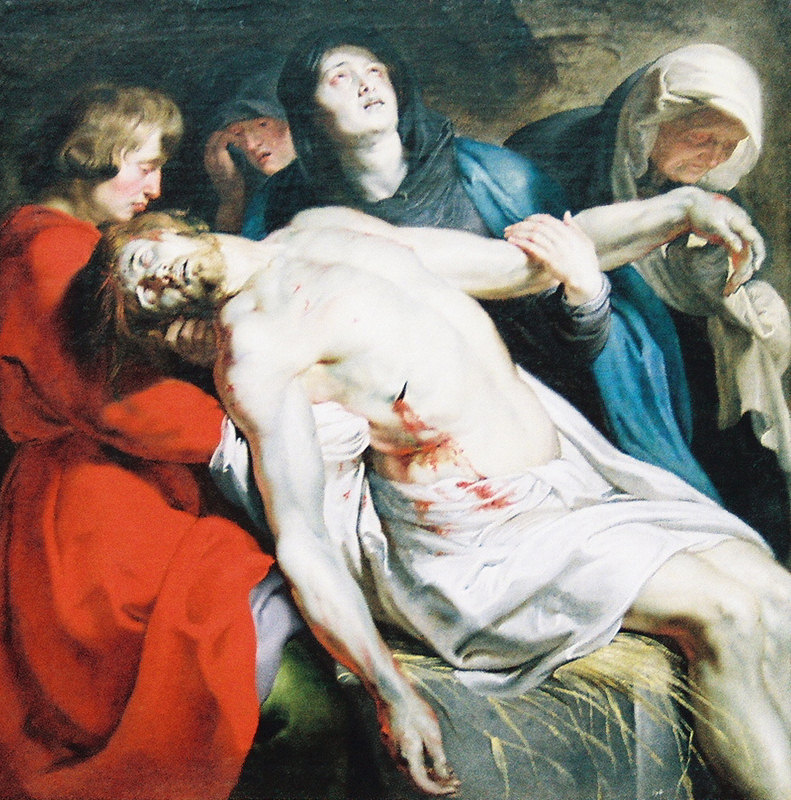 Christ's followers retrieve and grieve over the dead body of Jesus