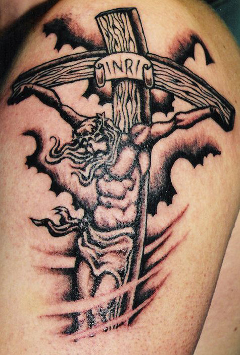 beautiful tattoo of Jesus crucifixion