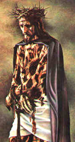painting of bloody Jesus