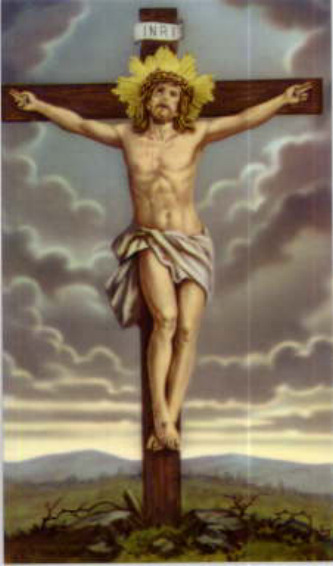 painting of Jesus on the cross