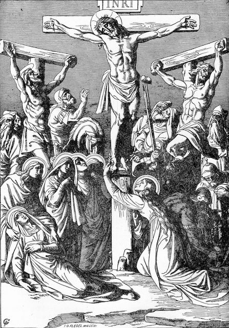 drawing of Jesus being crucified