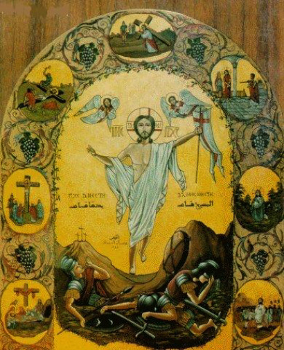 symbolist painting of the resurrection and ascension of Christ