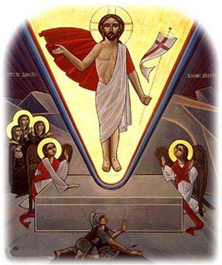 Jesus arises from the tomb
