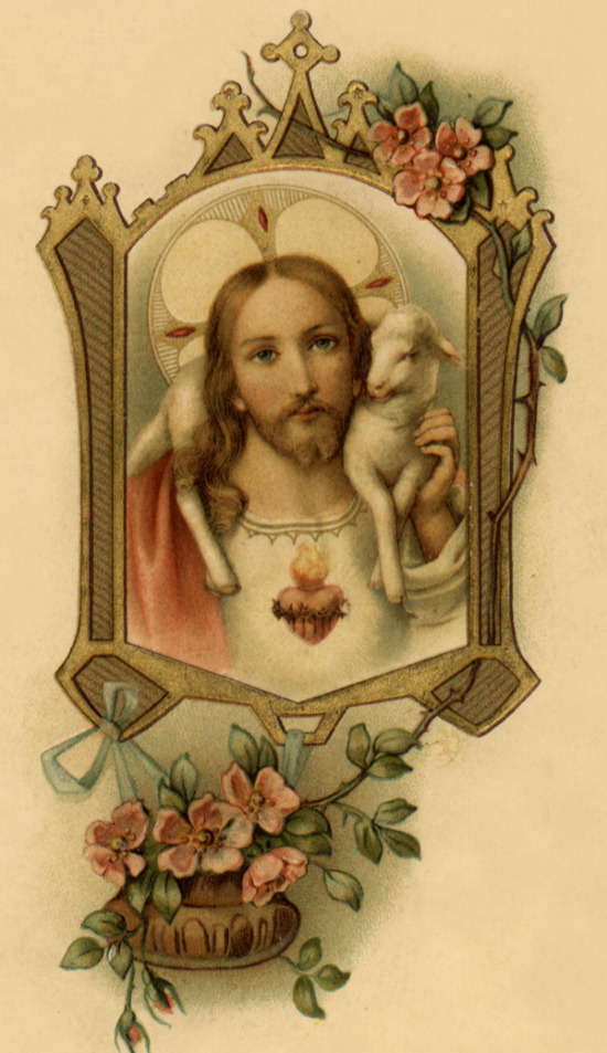 beautiful painting of Jesus and a lamb