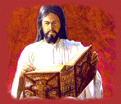 Jesus reading from the Book of Life