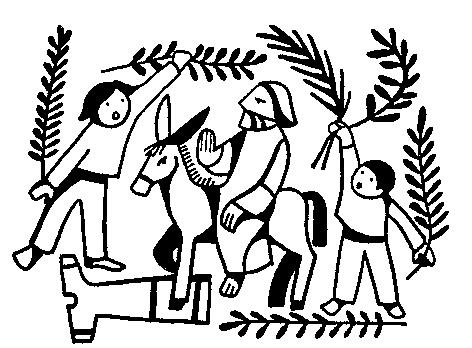 palm Sunday drawing of Jesus and children