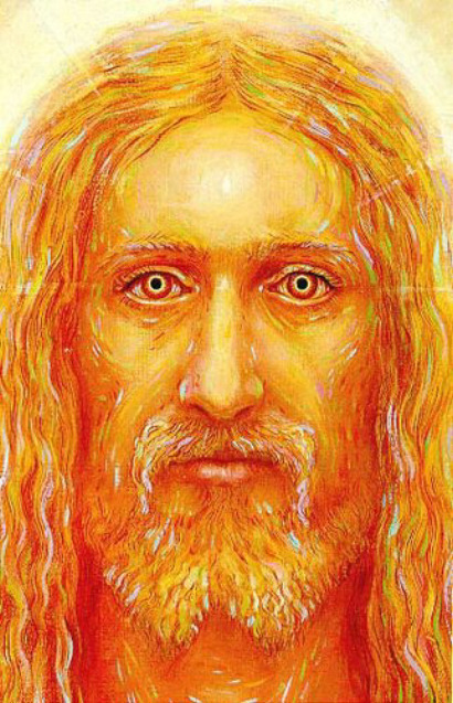 orange painting of Jesus Christ