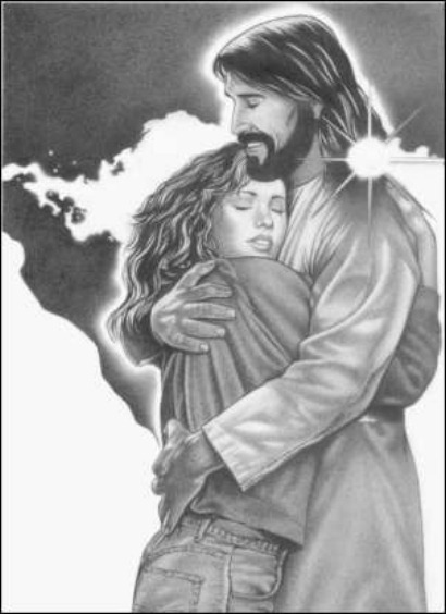 drawing of Jesus and a young woman