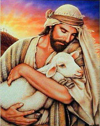 Jesus and a lamb