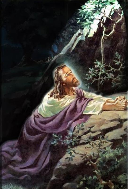 Jesus praying at Gethsemene