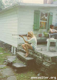 Ann Coulter shooting a gun