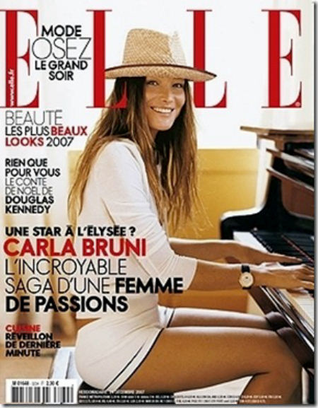 Elle magazine cover with Carla Bruni