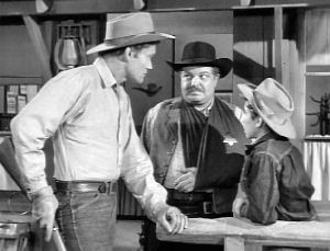 Chuck Connors, Joe Higgins and Johnny Crawford in The Rifleman