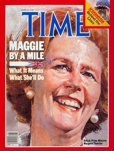 Maggie Thatcher Time magazine cover on her re-election