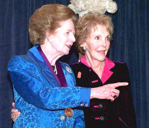 Margaret Thatcher and Nancy Reagan