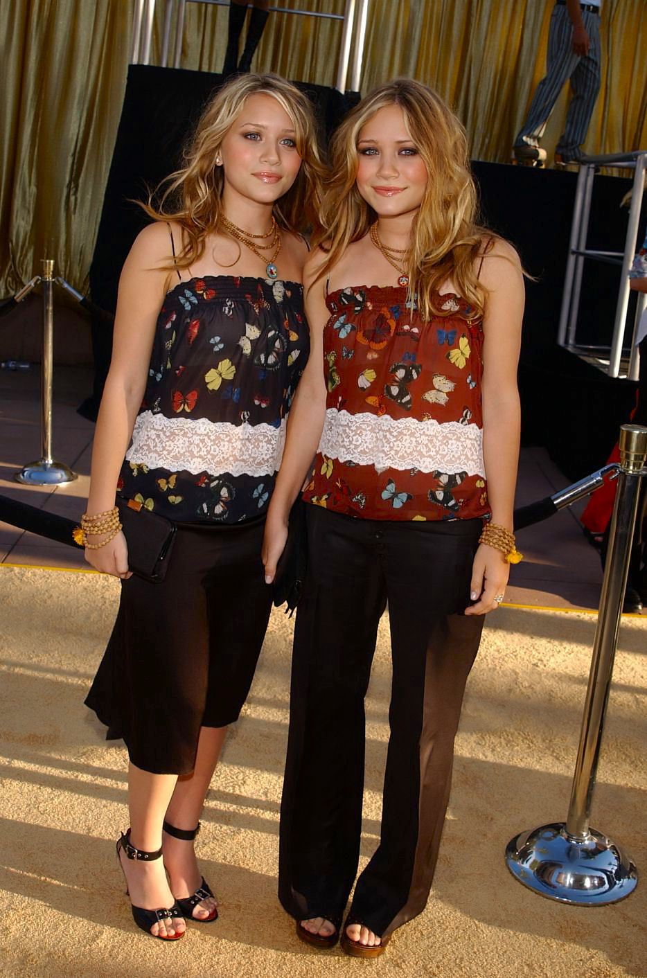 Mary-Kate and Ashley Olsen in butterfly dresses