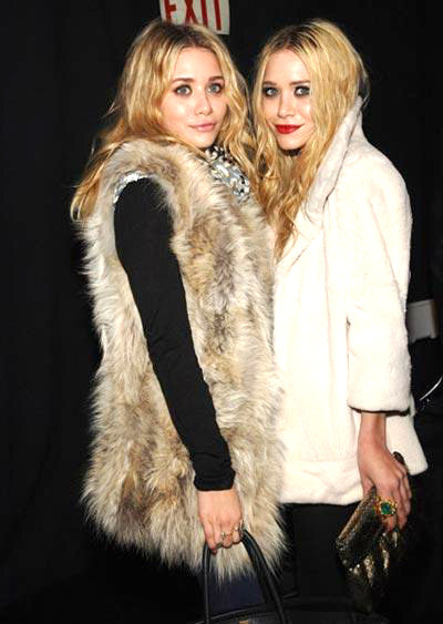 Mary-Kate and Ashley Olsen look beautiful in fur