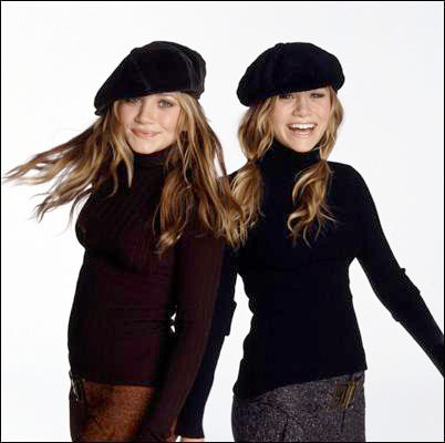 the Olsen twins wearing berets