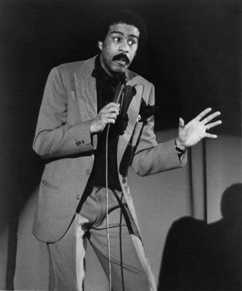 black and white Richard Pryor concert photo