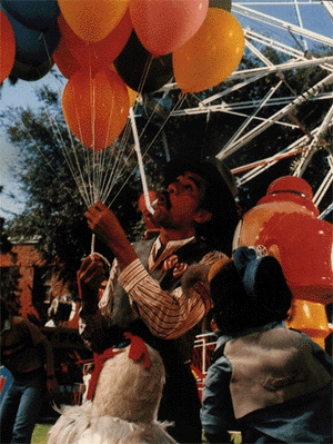 Richard Pryor with balloons