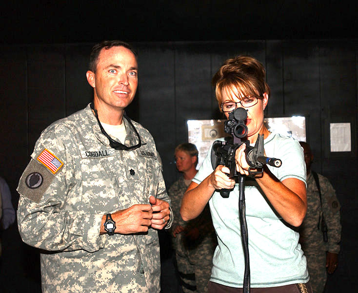 Sarah Palin with a gun