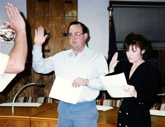 Sarah Palin being sworn in as mayor of Wasilla, Alaska