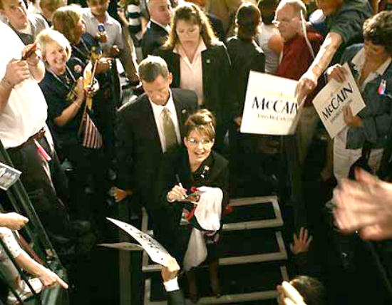 Sarah Palin shot from above