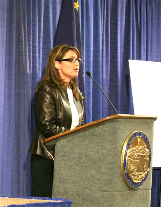 Sarah Palin on the mic