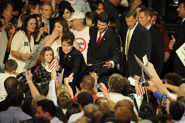 a politician working the crowd