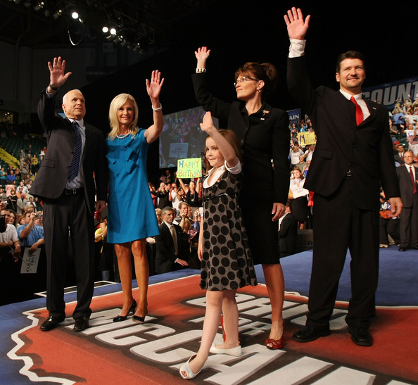 John McCain, Cindy McCain, Piper Palin, Sarah Palin and Todd Palin