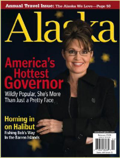 Governor Sarah Palin on the cover of Alaska magazine