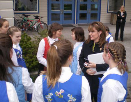 schoolgirls and Sarah Palin