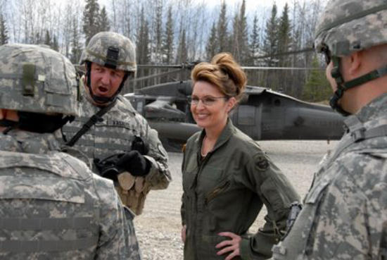 Sarah Palin visiting the troops
