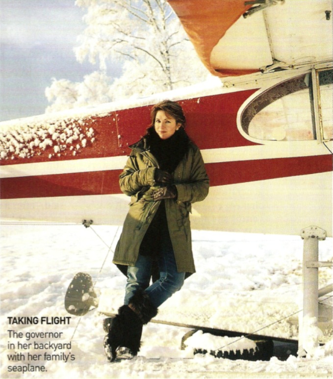 Sarah Palin and a seaplane