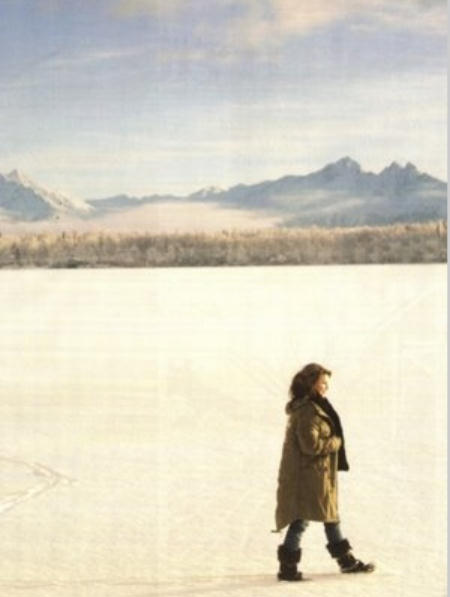 Sarah Palin walking through snow
