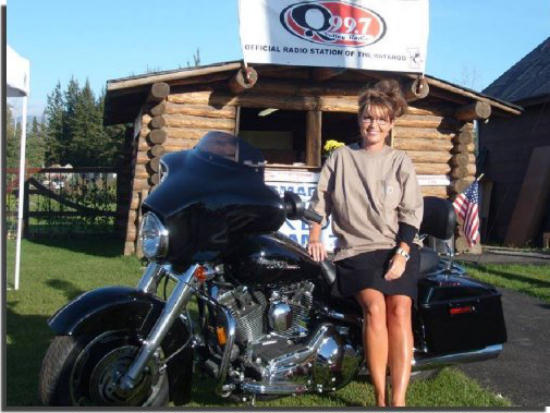 Sarah Palin on a motorcycle