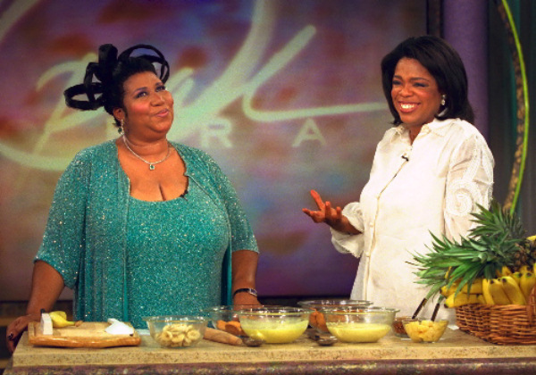 Oprah Winfrey and Aretha Franklin, 1999 image