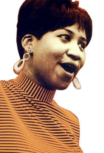 happy young Aretha Franklin