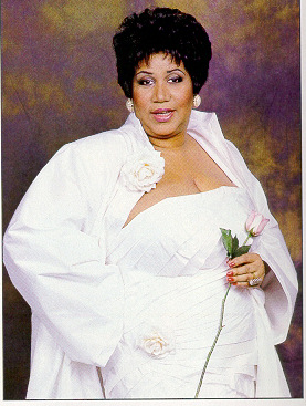 Aretha Franklin in white