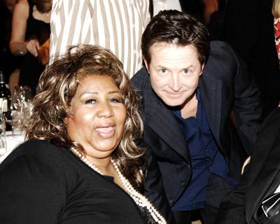 Michael J Fox and Aretha Franklin photo