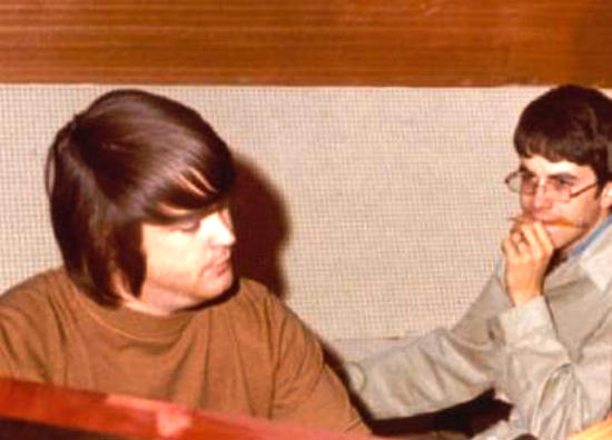 Brian Wilson and young Van Dyke Parks at work