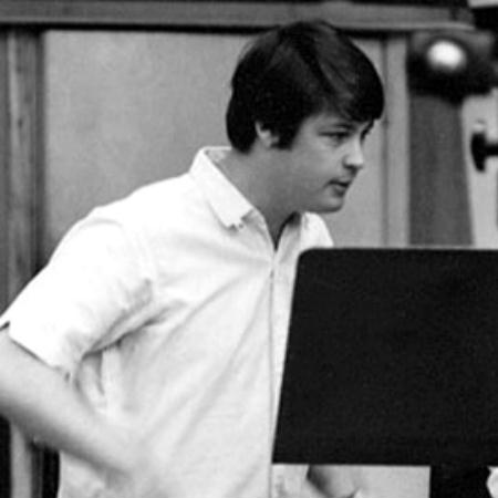 young Brian Wilson at work in the studio