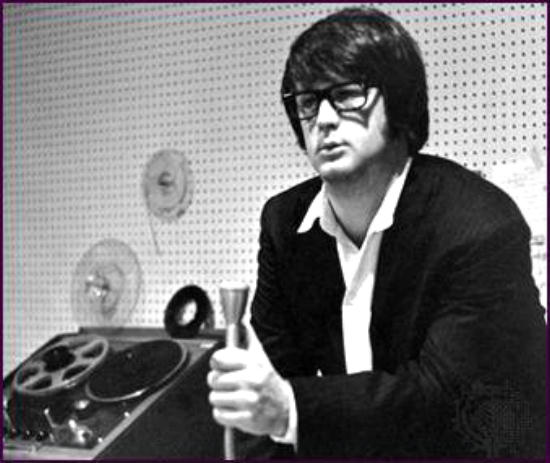 young Brian Wilson in the studio
