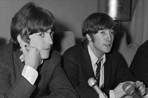 John Lennon and Paul McCartney at Beatles press conference