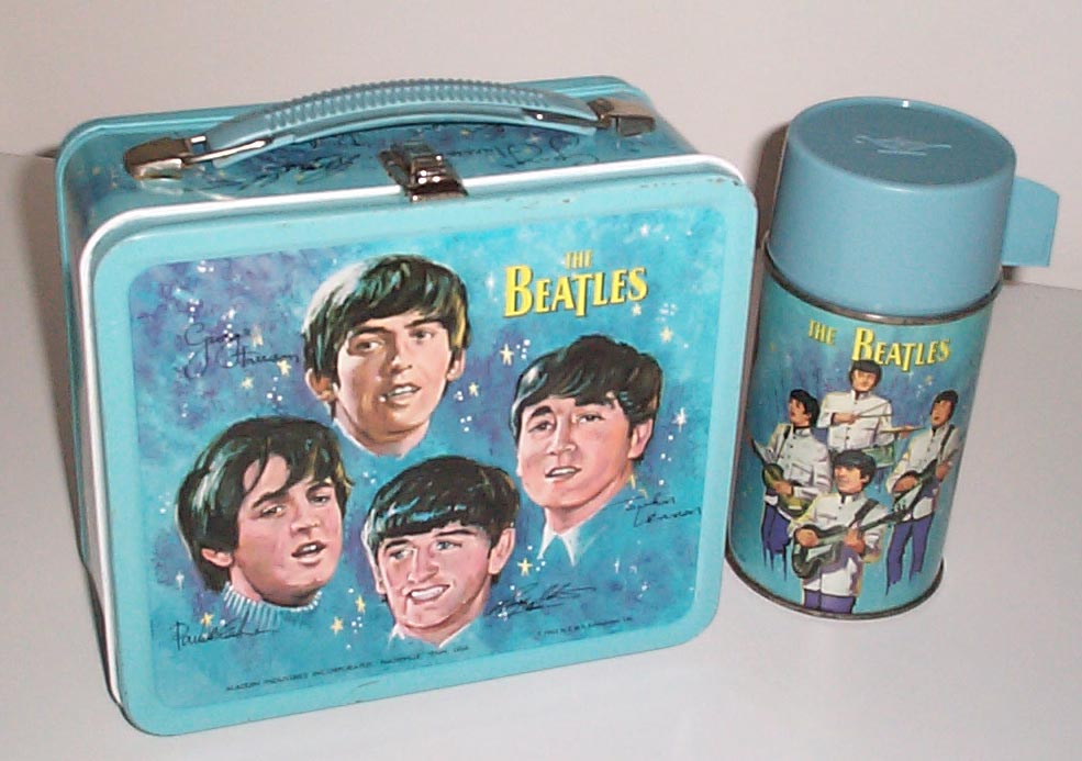 beatles lunch box and thermos