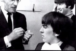 George Harrison getting his makeup